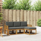 Outdoor Sofa Set with Cushion 4 pcs Natural and Anthracite