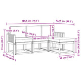 Outdoor Sofa Set with Cushion 4 pcs Natural and Anthracite - Low Angle