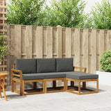 Outdoor Sofa Set with Cushion 4 pcs Natural and Anthracite