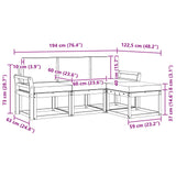 Outdoor Sofa Set with Cushion 4 pcs Natural and Anthracite