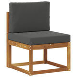 Outdoor Sofa Set 5 pcs Natural and Anthracite Solid Acacia Wood - Side View