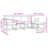 Outdoor Sofa Set 5 pcs Natural and Anthracite Solid Acacia Wood - Low Angle