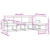 Outdoor Sofa Set 5 pcs Natural and Anthracite Solid Acacia Wood - Low Angle