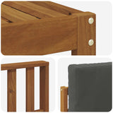 Outdoor Sofa Set 5 pcs Natural and Anthracite Solid Acacia Wood - 45-Degree Angle
