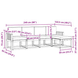 Outdoor Sofa Set 5 pcs Natural and Anthracite Solid Acacia Wood