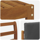 Outdoor Sofa Set 5 pcs Natural and Anthracite Solid Acacia Wood