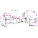 Outdoor Sofa Set 5 pcs Natural and Anthracite Solid Acacia Wood