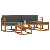 Outdoor Sofa Set with Cushion 6 pcs Natural and Anthracite