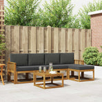 Outdoor Sofa Set 6 pcs 5-Seaters Natural and Anthracite