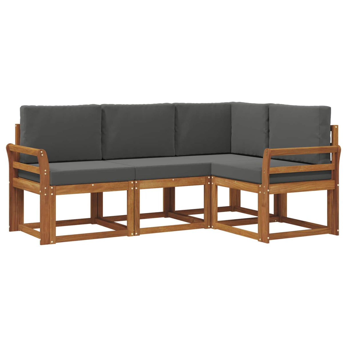 Outdoor Sofa Set with Cushion 4 pcs Natural and Anthracite