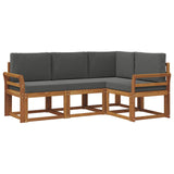 Outdoor Sofa Set with Cushion 4 pcs Natural and Anthracite