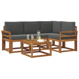 Outdoor Sofa Set 5 pcs Natural and Anthracite - Side View