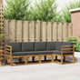 Outdoor Sofa Set 5 pcs 5-Seaters Natural and Anthracite