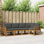 Outdoor Sofa Set 5 pcs 5-Seaters Natural and Anthracite
