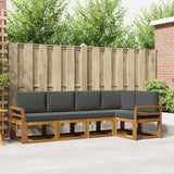 Outdoor Sofa Set with Cushion 5 pcs Natural and Anthracite