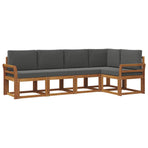 Outdoor Sofa Set 5 pcs 5-Seaters Natural and Anthracite