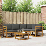 Outdoor Sofa Set with Cushion 6 pcs Natural and Anthracite