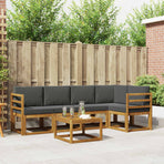 Outdoor Sofa Set 6 pcs 5-Seaters Natural and Anthracite