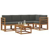 Outdoor Sofa Set with Cushion 6 pcs Natural and Anthracite