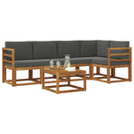 Outdoor Sofa Set 6 pcs 5-Seaters Natural and Anthracite