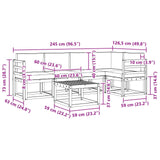 Outdoor Sofa Set with Cushion 6 pcs Natural and Anthracite