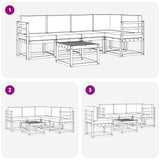 Outdoor Sofa Set with Cushion 6 pcs Natural and Anthracite - Low Angle