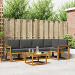 Outdoor Sofa Set 6 pcs 5-Seaters Natural and Anthracite