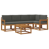 Outdoor Sofa Set with Cushion 6 pcs Natural and Anthracite