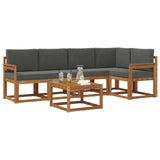 Outdoor Sofa Set with Cushion 6 pcs Natural and Anthracite - Side View