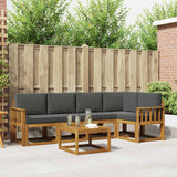 Outdoor Sofa Set with Cushion 6 pcs Natural and Anthracite