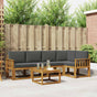 Outdoor Sofa Set 6 pcs 5-Seaters Natural and Anthracite