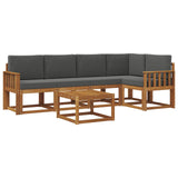 Outdoor Sofa Set with Cushion 6 pcs Natural and Anthracite
