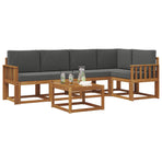 Outdoor Sofa Set 6 pcs 5-Seaters Natural and Anthracite