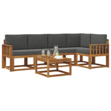 Outdoor Sofa Set with Cushion 6 pcs Natural and Anthracite - Side View