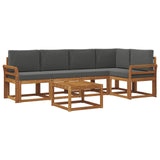 Outdoor Sofa Set with Cushion 6 pcs Natural and Anthracite