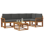 Outdoor Sofa Set 6 pcs 5-Seaters Natural and Anthracite