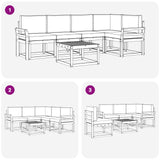 Outdoor Sofa Set with Cushion 6 pcs Natural and Anthracite
