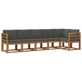 Outdoor Sofa Set 6 pcs Natural and Anthracite - Front View