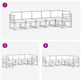 Outdoor Sofa Set 6 pcs Natural and Anthracite - Close-Up Angle