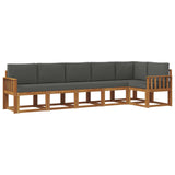 Outdoor Sofa Set 6 pcs Natural and Anthracite - Front View