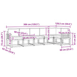 Outdoor Sofa Set 6 pcs Natural and Anthracite - Extra Image