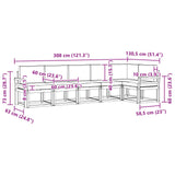 Outdoor Sofa Set 6 pcs Natural and Anthracite - Extra Image