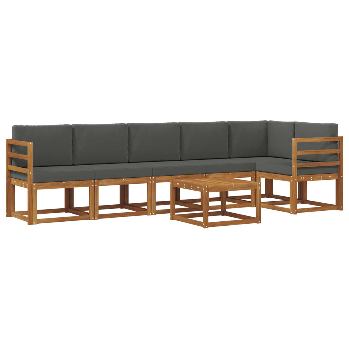 Outdoor Sofa Set with Cushion 7 pcs Natural and Anthracite
