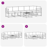 Outdoor Sofa Set with Cushion 7 pcs Natural and Anthracite - Low Angle