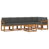 Outdoor Sofa Set with Cushion 7 pcs Natural and Anthracite