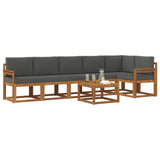 Outdoor Sofa Set with Cushion 7 pcs Natural and Anthracite - Side View