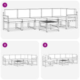 Outdoor Sofa Set with Cushion 7 pcs Natural and Anthracite