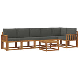 Outdoor Sofa Set with Cushion 7 pcs Natural and Anthracite - Front View