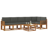 Outdoor Sofa Set with Cushion 7 pcs Natural and Anthracite - Side View