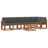 Outdoor Sofa Set with Cushion 7 pcs Natural and Anthracite - Front View